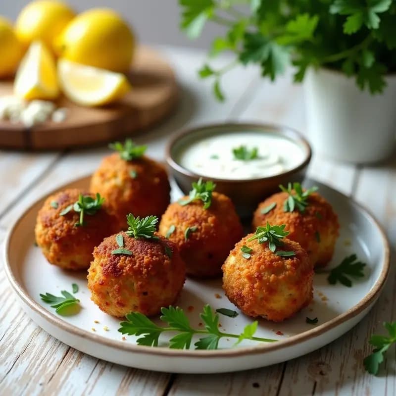 Keftedes Griegos: Hamburguesas de Carne con Hierbas y Salsa de Yogur en Airfryer