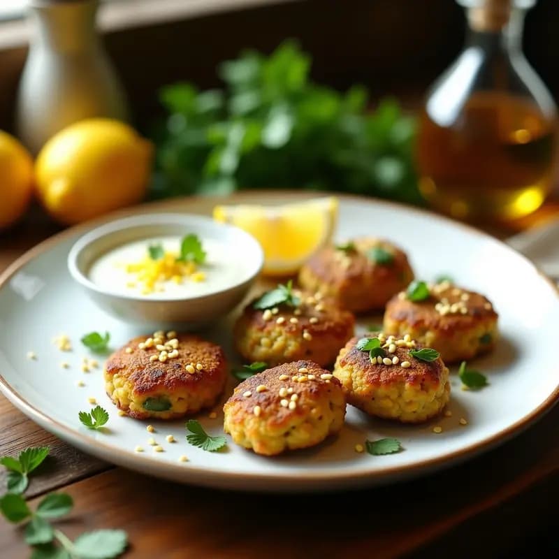 Keftedes de Lentejas y Alcachofas: Receta Griega Vegana en Sartén con Salsa de Limón