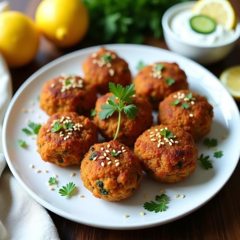 Keftedes de Lentejas Rojas y Calabacín: Albóndigas Griegas Veganas en Airfryer