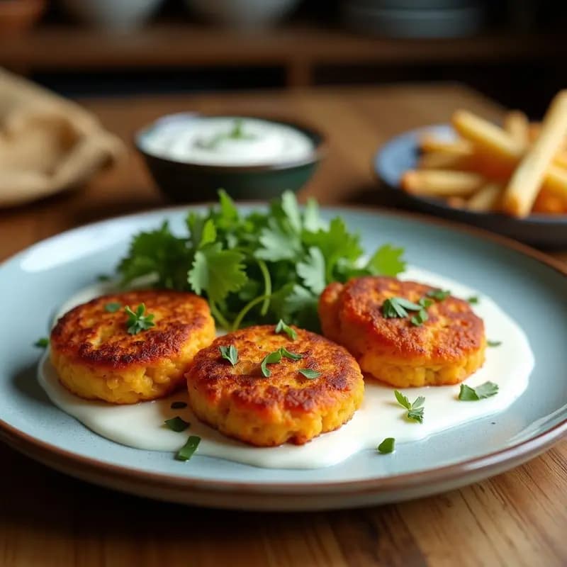 Keftedes de Lentejas Rojas: Hamburguesas Griegas Veganicas con Salsa de Yogur de Coco