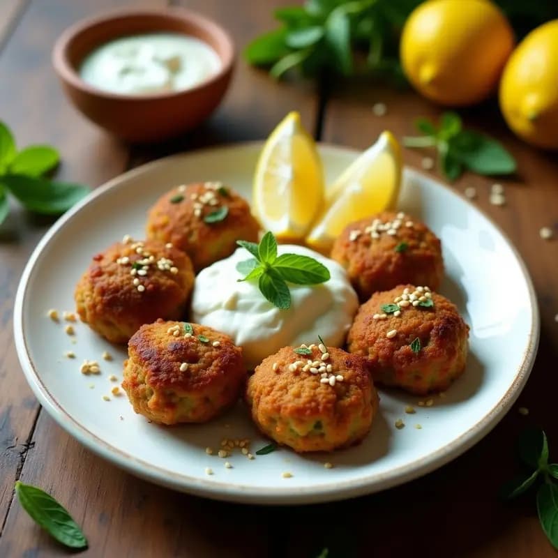 Keftedes de Lentejas con Yogur de Soja y Menta: Albóndigas Griegas Veganas