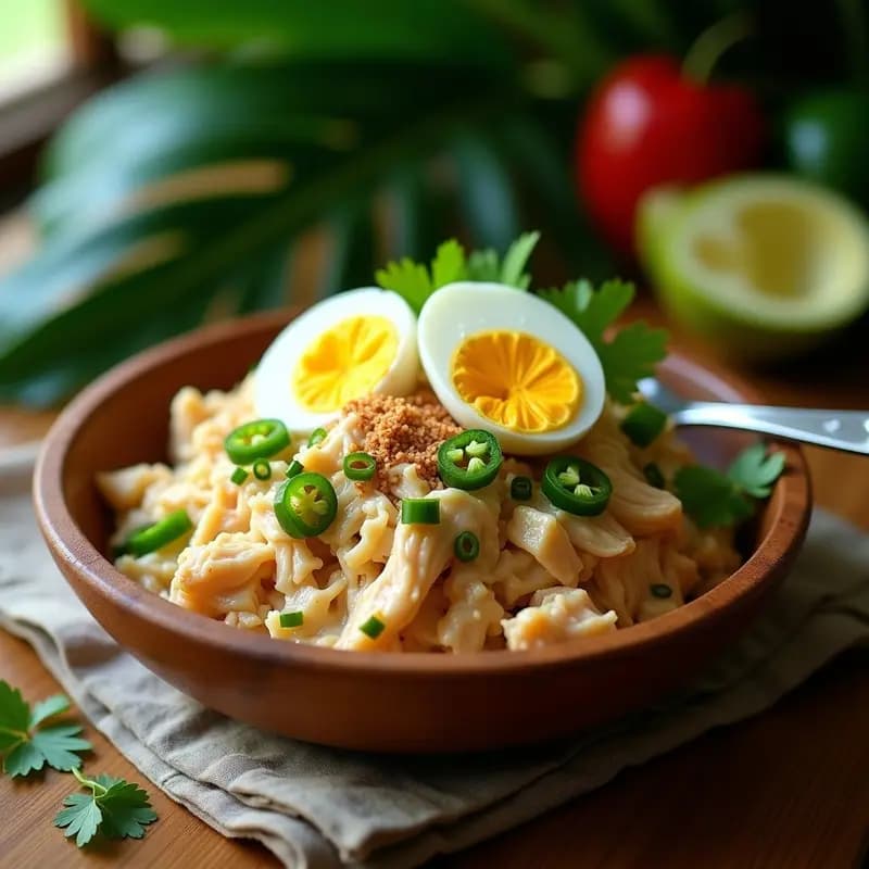 Kelaguen de Pollo Chamorro con Coconut Milk: Receta de Guam Fresca y Picante