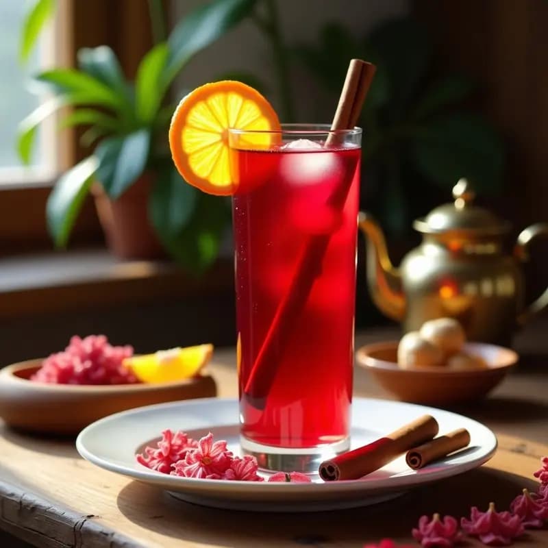 Kerkades: Bebida Egipcia de Flores de Hibisco y Jengibre Fría o Caliente