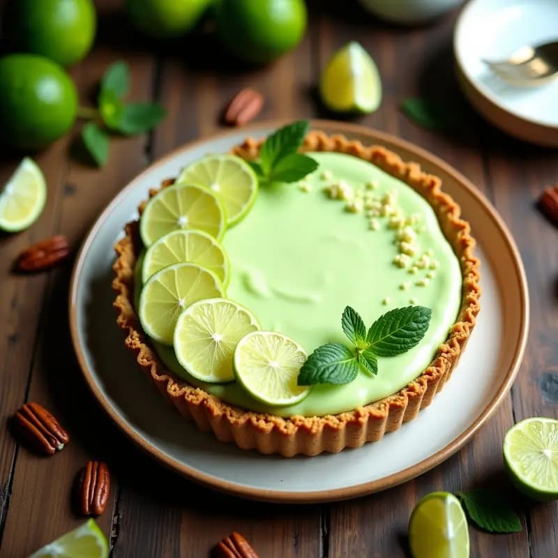 Key Lime Pie de Aguacate y Lima: Postre Mexicano Vegano Sin Horno y Sin Azúcar