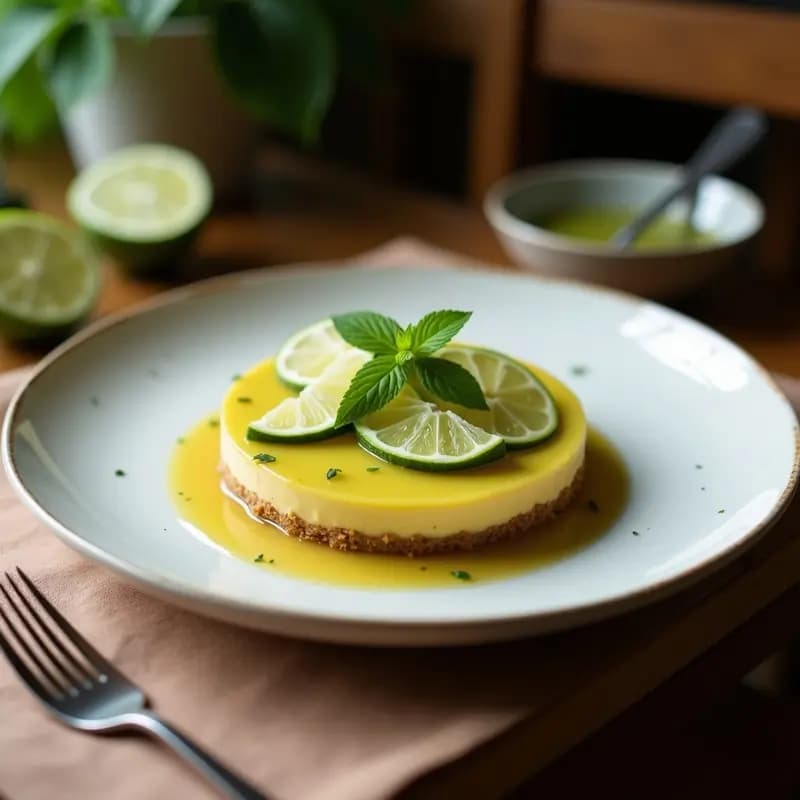 Key Lime Pie Vegano: Postre Estadounidense con Base de Galletas de Coco