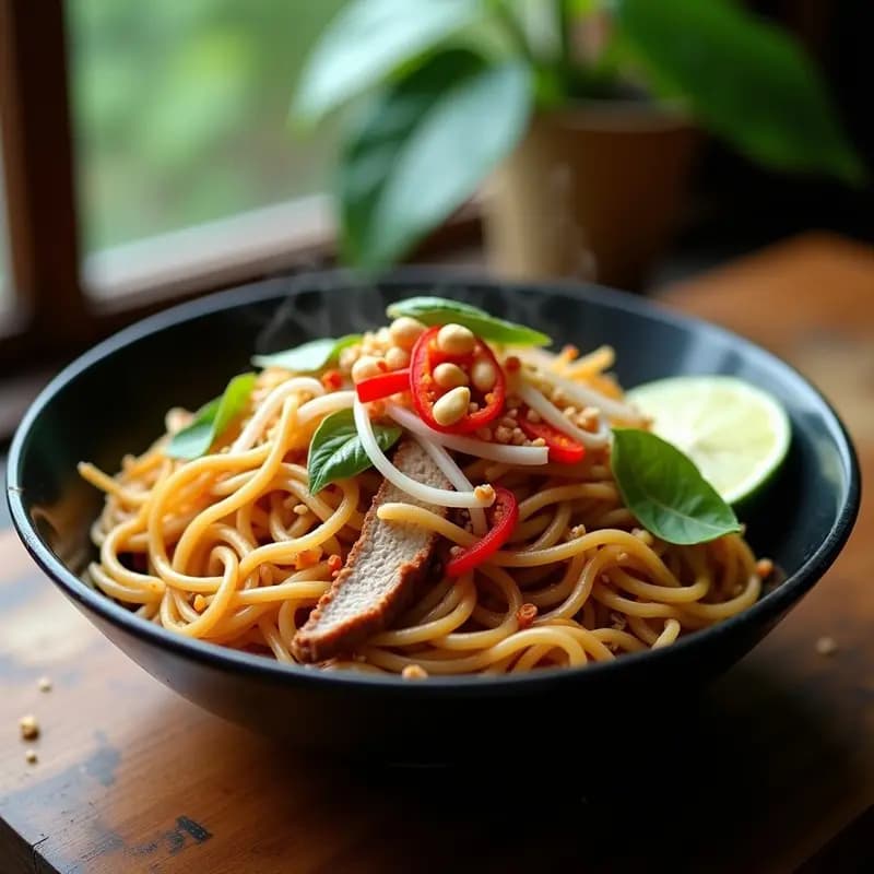 KFoo Chiew de Fideos de Arroz con Cerdo y Brotes de Soja: Wok Tailandés en 15 Minutos