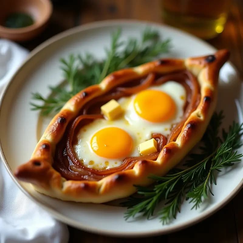 Khachapuri de Queso Imeretiano y Huevos: Receta Georgiana en 20 Minutos