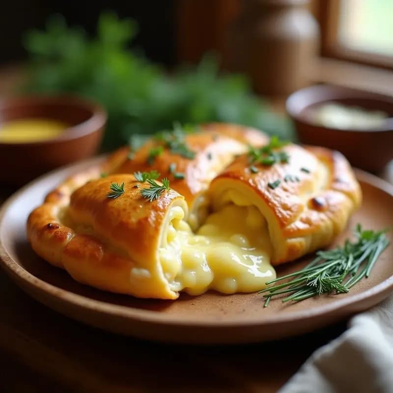 T vartanashvili Khachapuri con Queso Imeretiano: Pan Georgiano Relleno en Olla Rápida