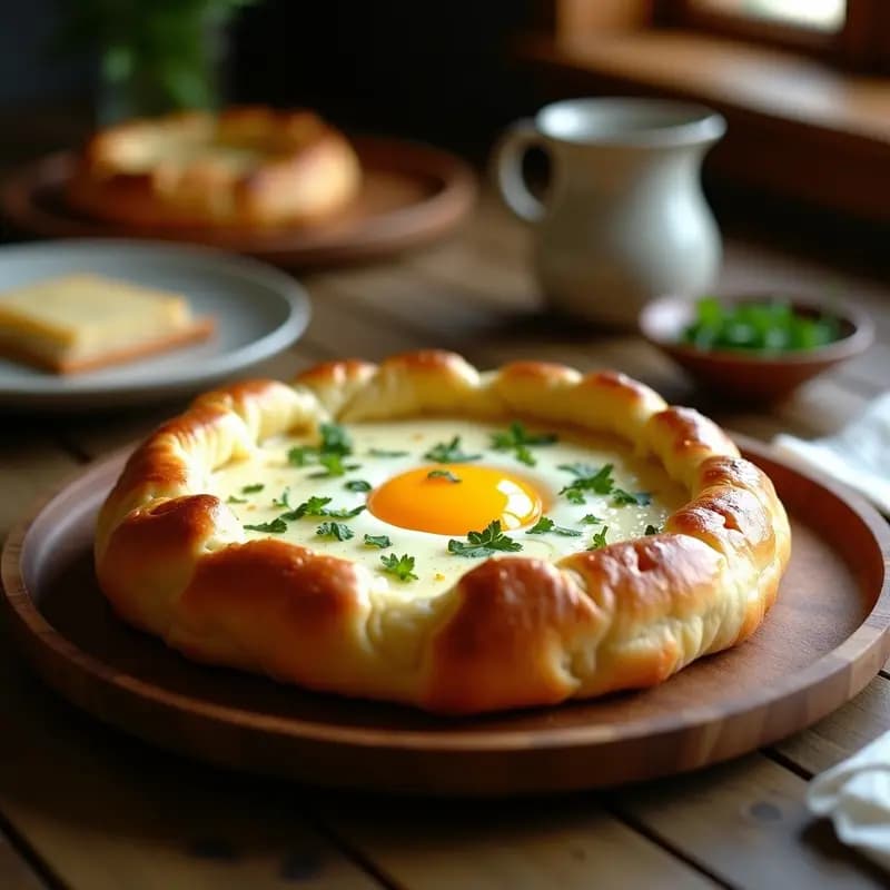 Khachapuri Georgiano con Queso Sulguni y Huevo: Receta en Pan Tradicional y Contundente