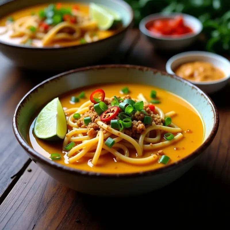 Khao Soi Tailandés con Fideos de Lentejas: Receta Vegana y Sin Lácteos