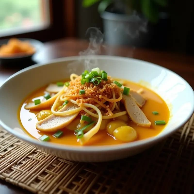 Khao Soi Tailandés de Pollo y Fideos de Huevo: Receta en Olla Rápida y Alta en Sabor