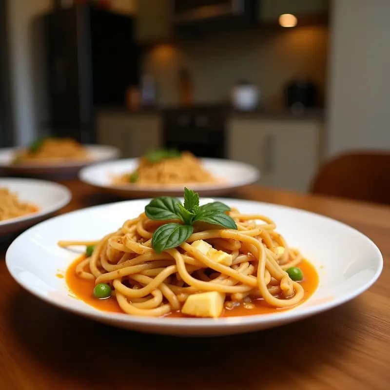 Khao Soi Vegano con Tofu y Fideos de Arroz: Receta Tailandesa de Chiang Mai