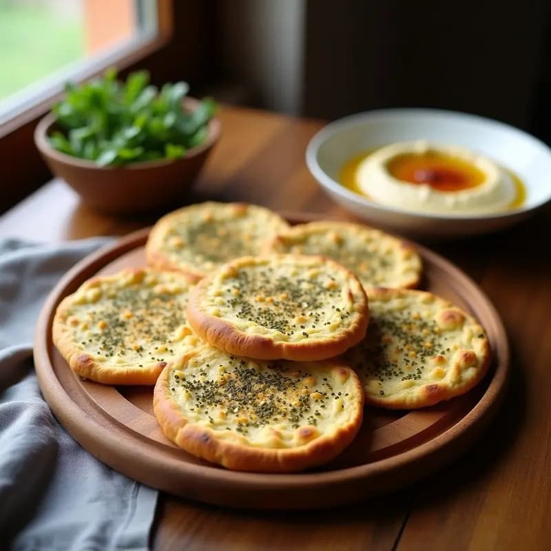 Khibz de Pan Árabe con Zaatar: Receta Libanesa Rápida y Sin Gluten