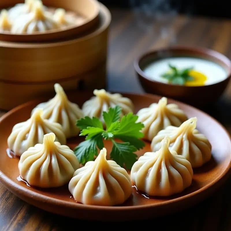 Dumplings-Georgianos Khinkali de Carne y Caldo: Receta al Vapor con Especias del Cáucaso