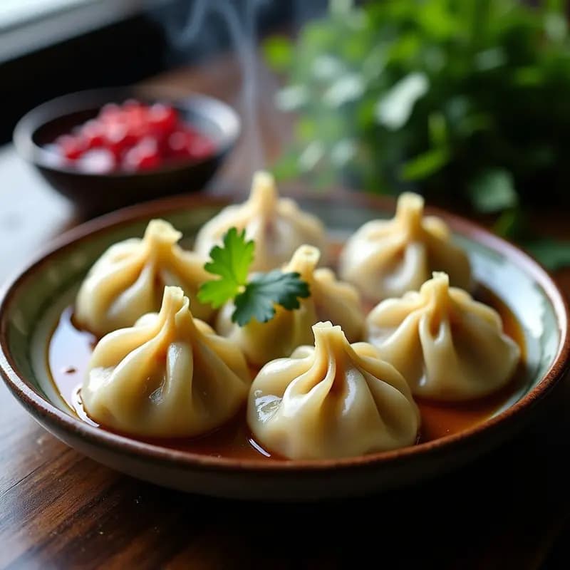 Dumplings Georgianos Khinkali Rellenos de Hongos y Queso Sulguni: Receta al Vapor con Caldo Sorprendente