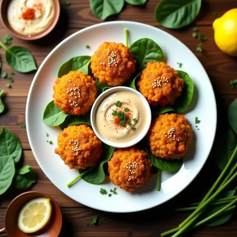 Kibbeh de Batata y Espinacas con Tahini: Receta Libanesa Vegana y Sin Gluten