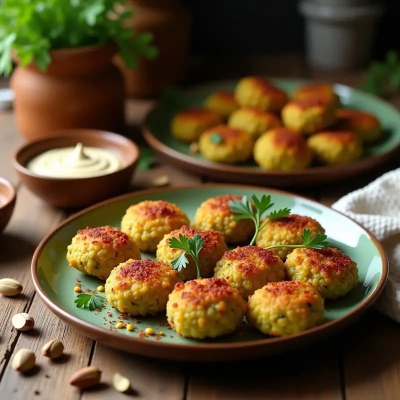 Kibbeh de Calabacín y Pistachos: Croquetas Libanesas Veganas con Especias Sumaq
