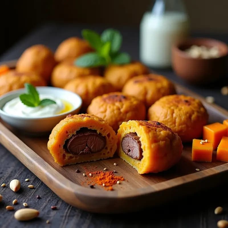 Kibbeh de Calabaza y Cordero: Entrante Libanés Horneado con Especias Baharat
