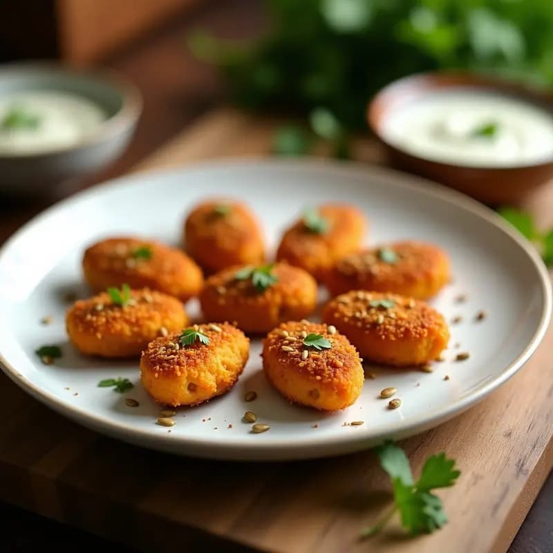 Kibbeh de Calabaza y Semillas de Girasol: Croquetas Libanesas Sin Gluten en Airfryer
