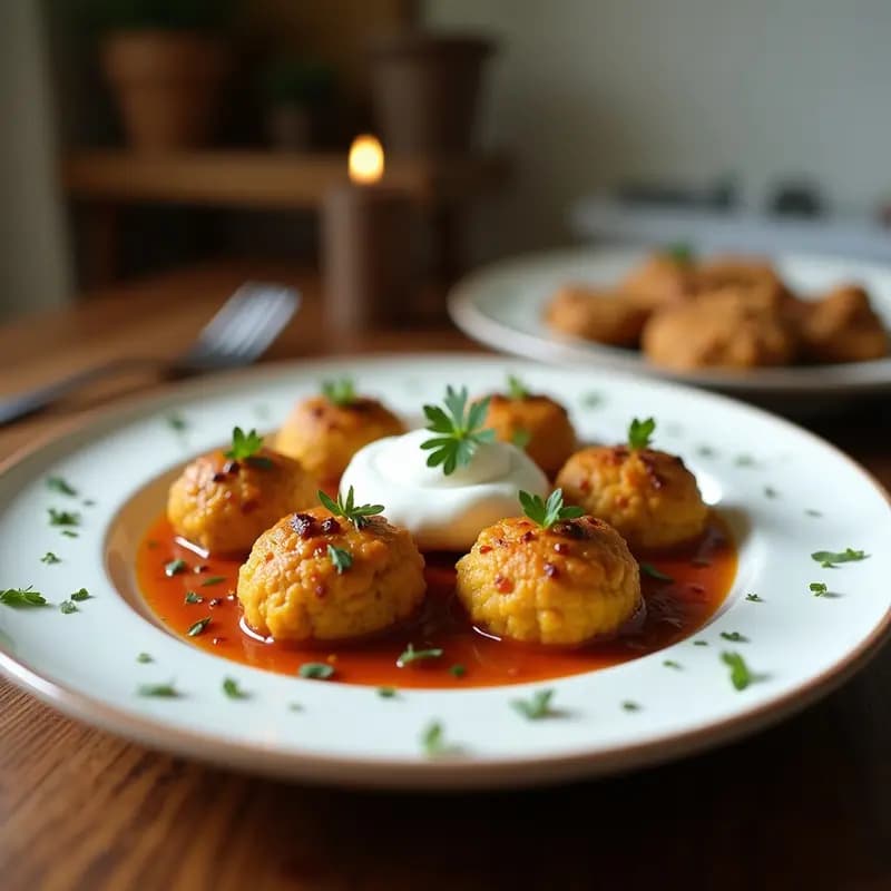 Kibbeh de Calabaza y Lentejas con Yogur de Coco: Receta Árabe Vegana y Crujiente