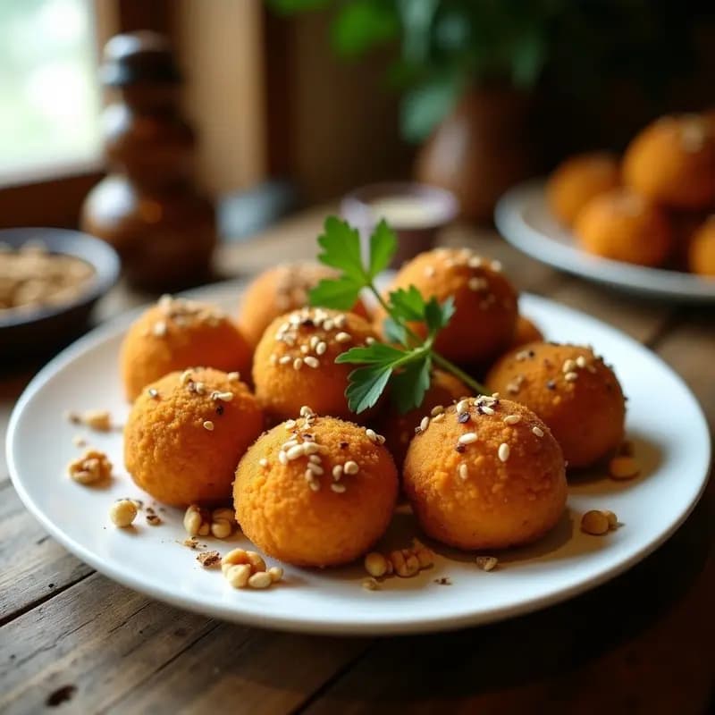 Kibbeh de Calabaza y Nueces:Croquetas Árabes Veganas con Especias Baharat
