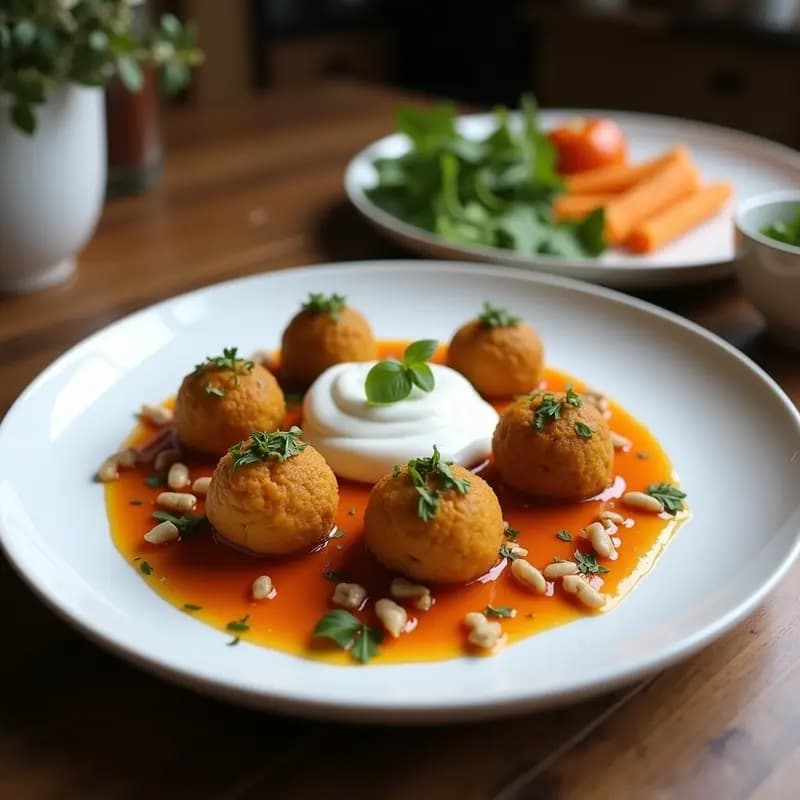 Kibbeh de Calabaza y Nueces con Yogur de Coco: Aperitivo Sirio-Libanés Vegano