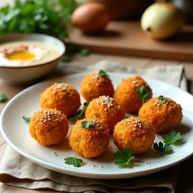 Kibbeh_LIBANES de Calabaza: Croquetas Veganas de Semola y Especias en Airfryer