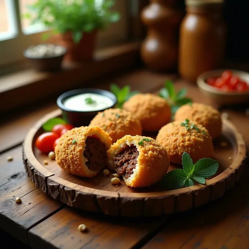 Kibbeh de Carne y Bulghur: Receta Libanesas Tradicional para Fiestas