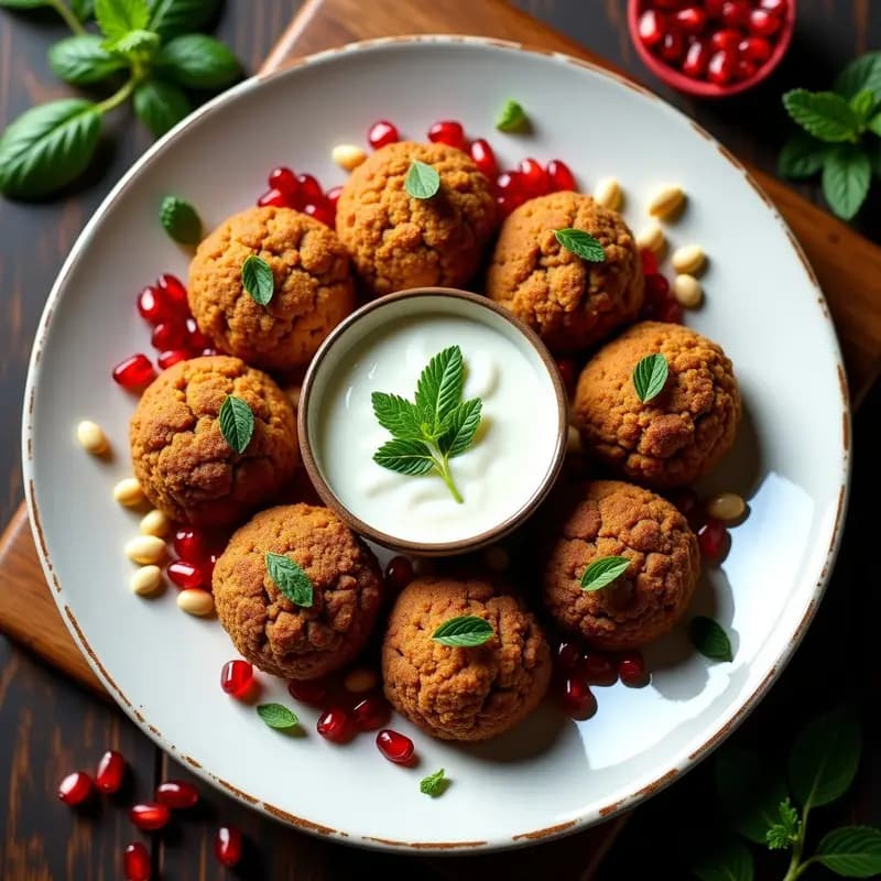 Kibbeh de Carne y Bulgur con Yogur y Granada: Receta Libanesa Crujiente y Sabrosa