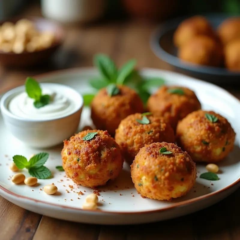 Kibbeh de Carne y Trigo Burgol con Yogur y Menta: Aperitivo Libanes en Airfryer
