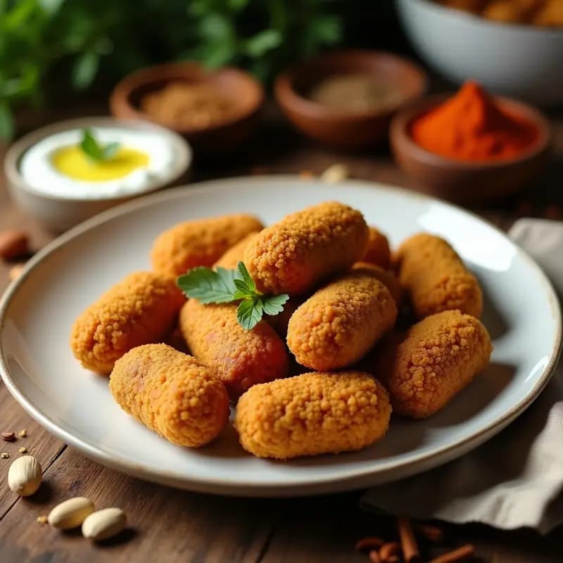 Kibbeh de Carnero y Bulghur: Croqueta Árabe Crujiente y Picante en Airfryer