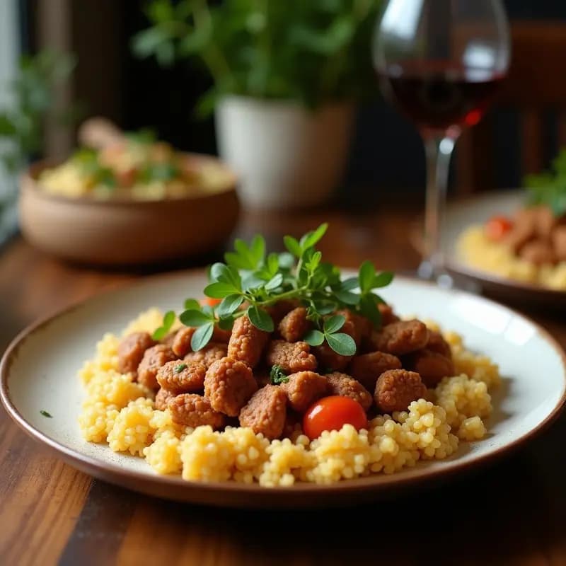 Kibbeh de Cordero y Bulgur: Entrante Líbano con Especias y hierbas frescas