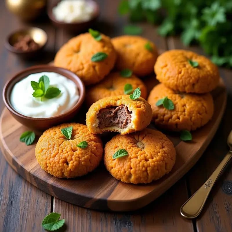 Kibbeh de Cordero y Trigo Burgol: Aperitivo Árabe Crujiente al Horno