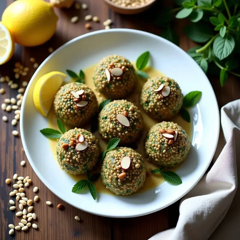 Kibbeh Libanés de Espinacas y Ceada: Receta Crudivegana en Crudo
