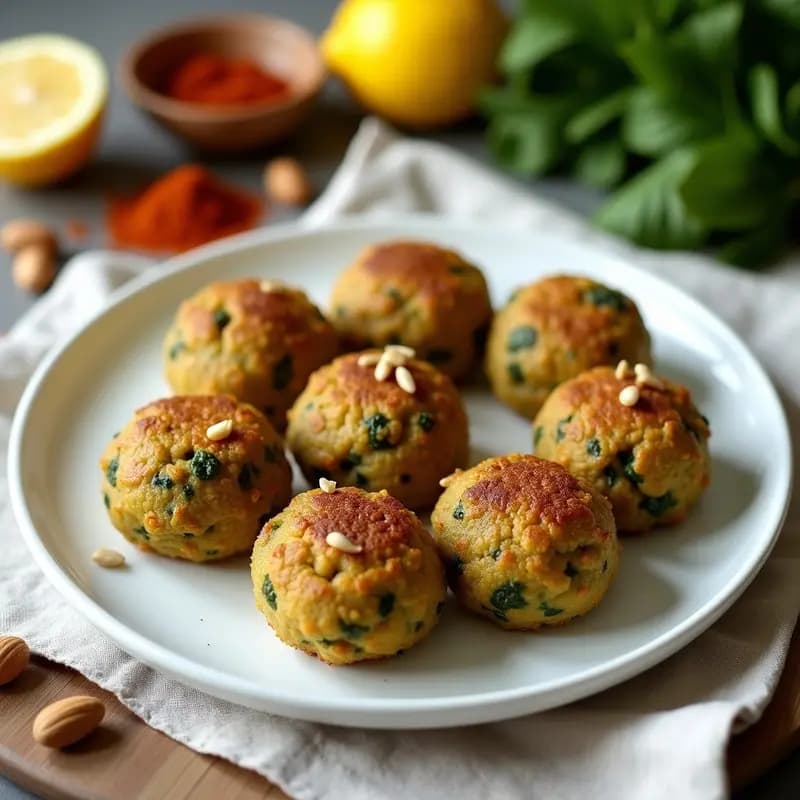 Kibbeh de Espinacas y Piñones: Aperitivo Libanés Vegano y Sin Gluten