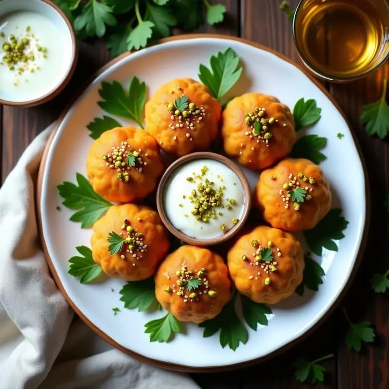 Kibbeh de garbanzos y especias: entrantes libaneses veganos y crujientes