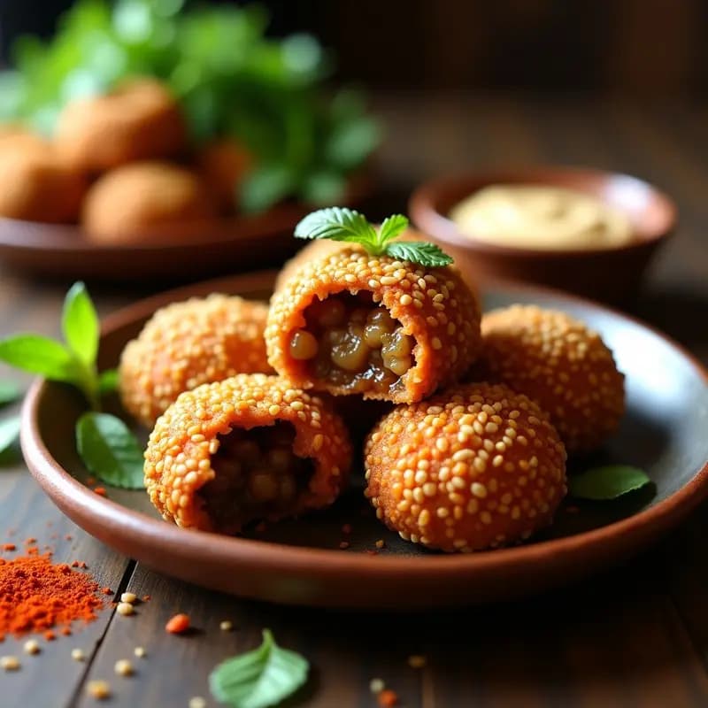 Kibbeh de Lentejas Rojos y Cebolla Caramelizada: Aperitivo Sirio Vegano