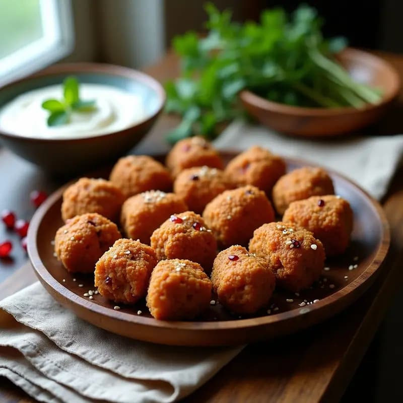 Kibbeh de Lentejas Rojas y Cebolla Caramelizada: Aperitivo Libanés Sin Carne