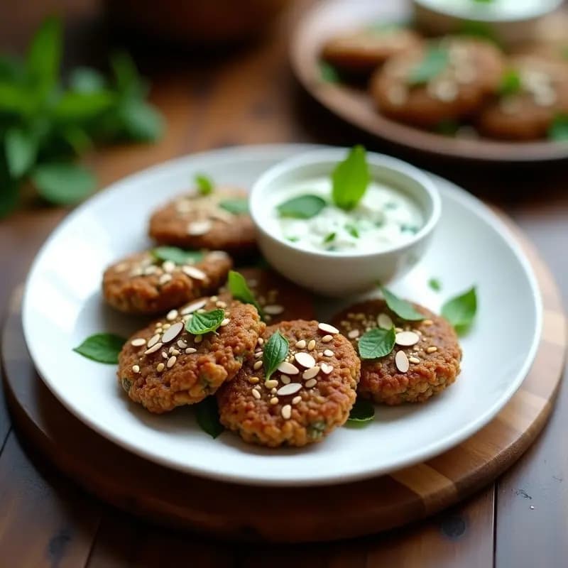 Kibbeh de Lentejas y Cebolla con Yogur y Menta: Receta Libanes Vegana y Crujiente