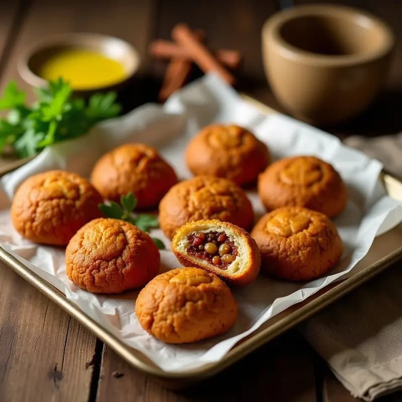 Kibbeh Libanes de Lentejas Rojas y Nueces: Croquetas Crujientes al Horno