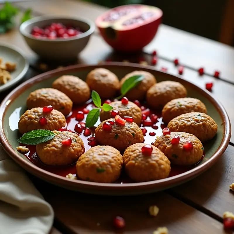Kibbeh Libanesa de Lentejas y Nuez: Receta Vegana y Sin Horno con Salsa de Granado