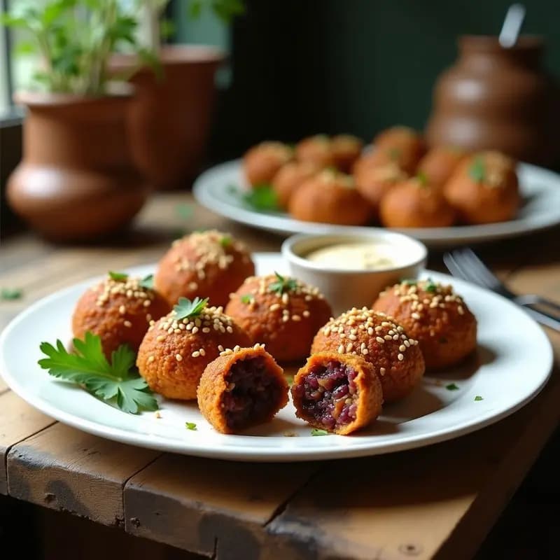 Kibbeh de Lentejas Rojas y Cebolla Caramelizada: Receta Libanesa Crudivegana en Airfryer