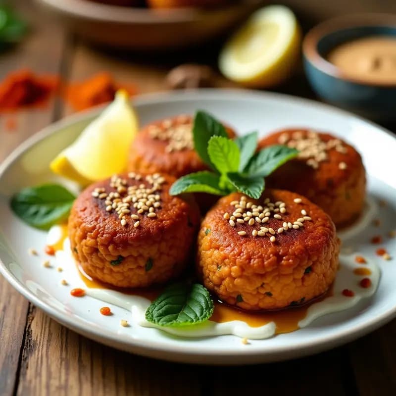 Kibbeh de Lentejas Rojas: Albóndigas Árabes Crujientes Sin Carne