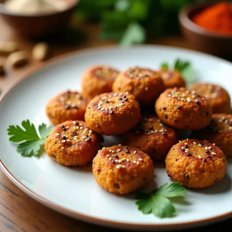 Kibbeh de Lentejas Rojas y Nueces: Entrante Libanés Vegano en Airfryer con Crujiente Perfecto