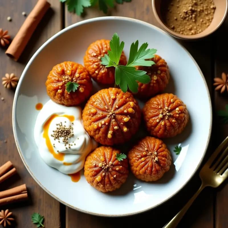 Kibbeh de Lentejas Rojas y Nuez: Receta Libanesa Vegana con Especias Baharat