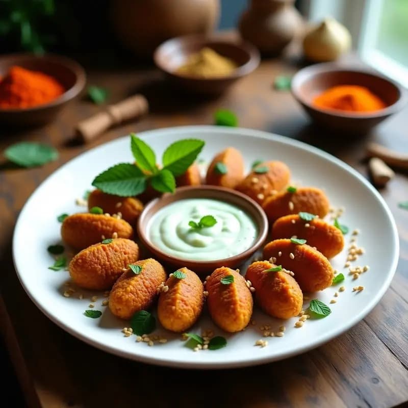 Kibbeh de Lentejas Rojos con Yogur de Pepino: Receta Libanesa en Airfryer Sin Carne