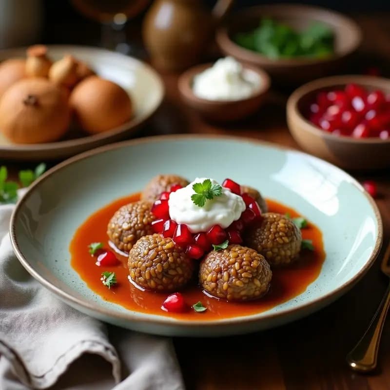 Kibbeh de Lentejas con Yogur de Coco y Granada: Receta Libanesa Sin Gluten y Crujiente