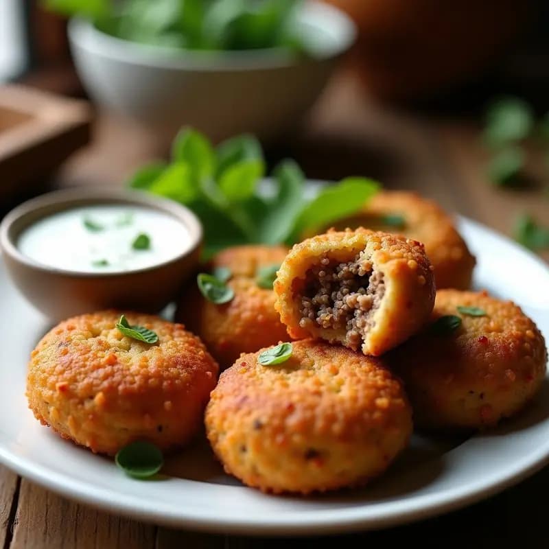 Kibbeh Libanes de Carne y Bulghur: Receta de Croquetas Orientales en Airfryer