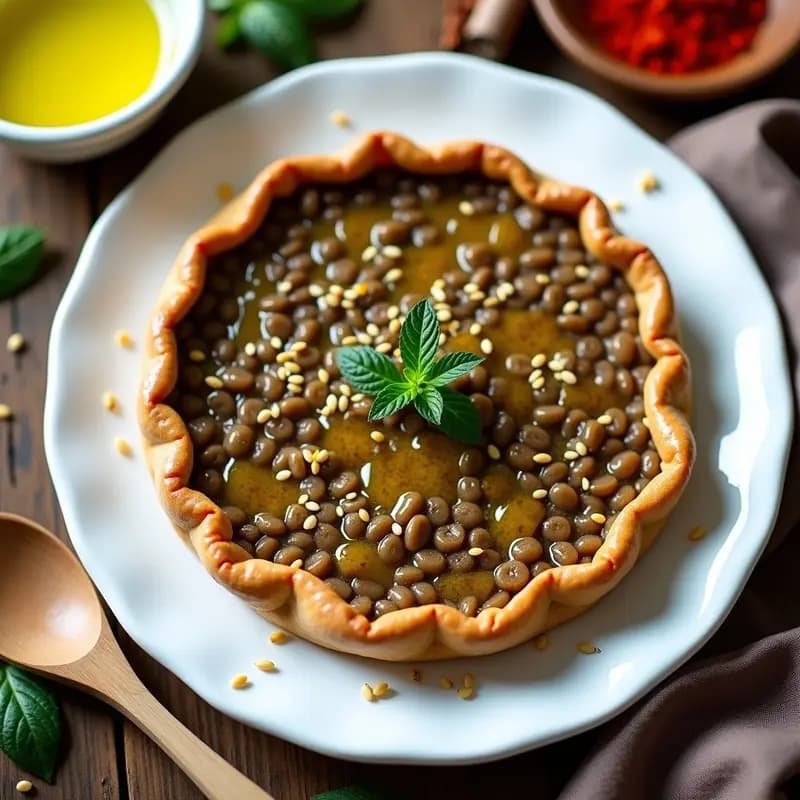 Kibbeh Naye de Lentejas: Tarta Árabe Cruda con Especias y Aceite de Oliva Virgen