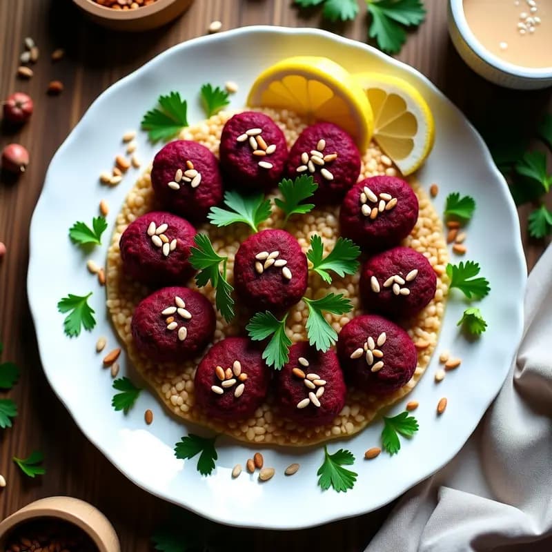 Kibbeh Naye de Remolacha y Bulghur: Aperitivo Libanés Crudivegano